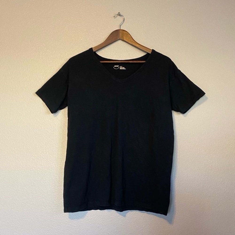 Aerie Black V-Neck Boyfriend T-Shirt